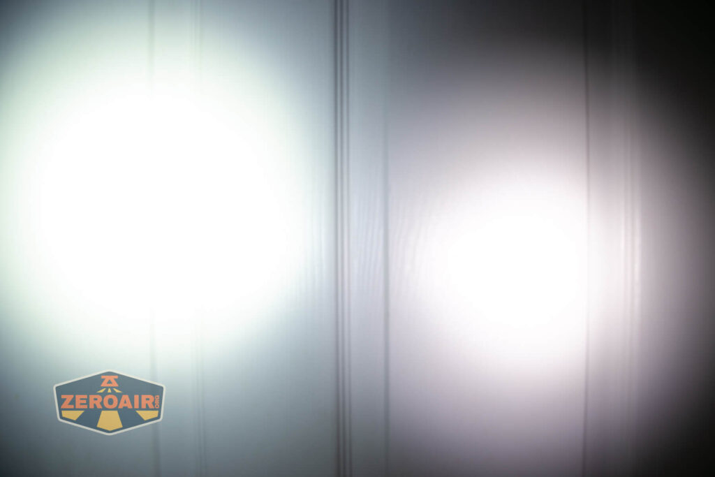 beamshots on door (at 1') compared to nichia 219b 4500K