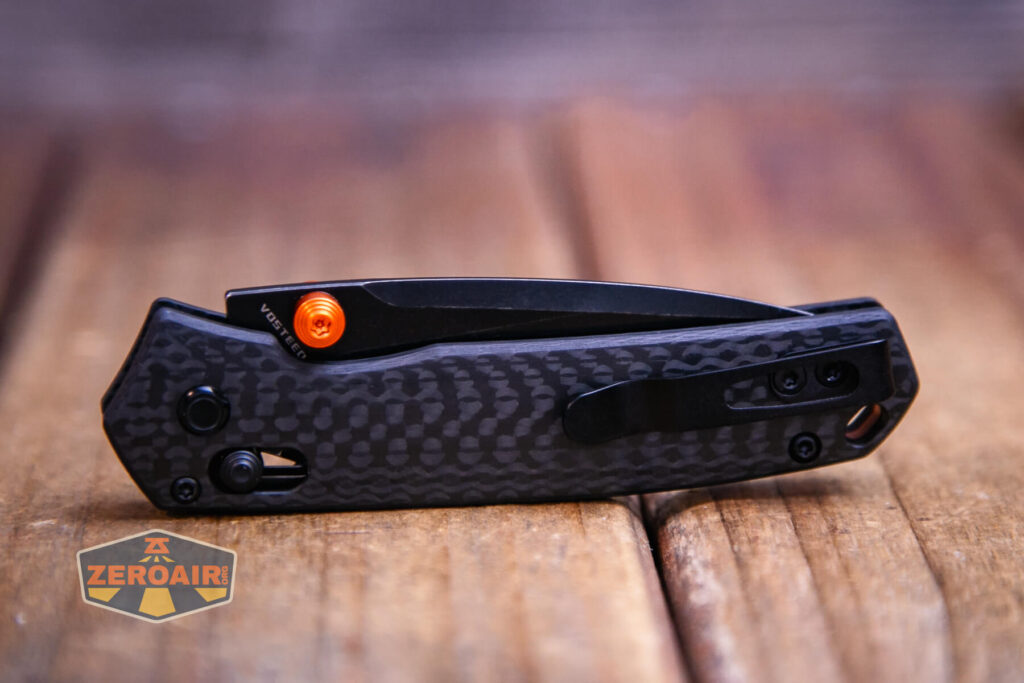 Vosteed Mini Psyop knife closed showing clip side