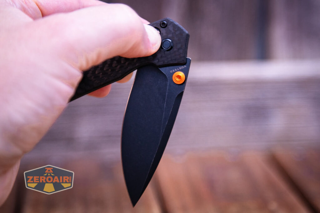 Vosteed Mini Psyop knife swing action when lock pulled