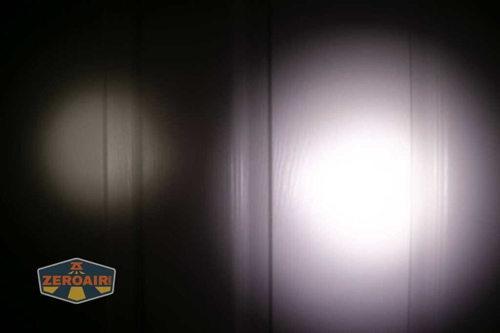 beamshots on door (at 1') compared to nichia 219b 4500K