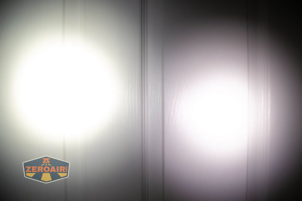 beamshots on door (at 1') compared to nichia 219b 4500K