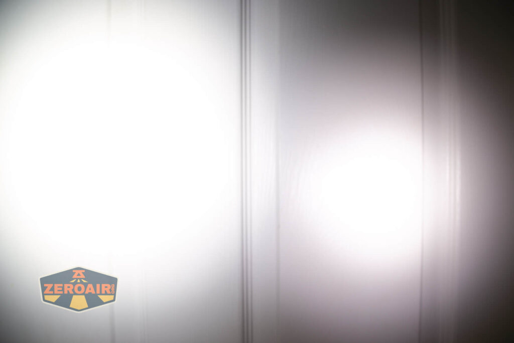 beamshots on door (at 1') compared to nichia 219b 4500K