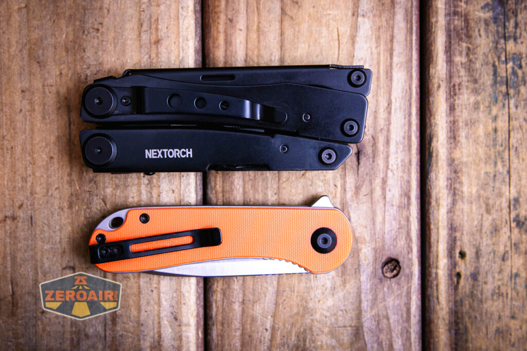 Nextorch MT10 multi-tool compared to Civivi Elementum in orange