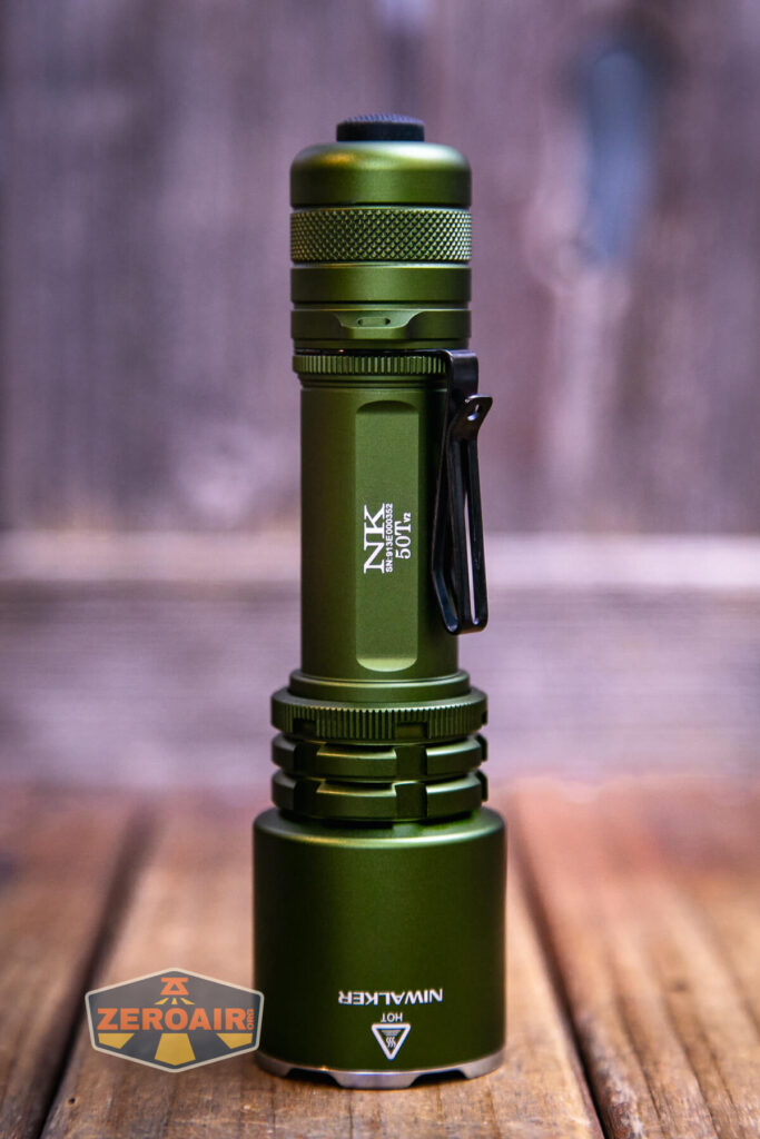 Niwalker N50T V2 flashlight showing all sides