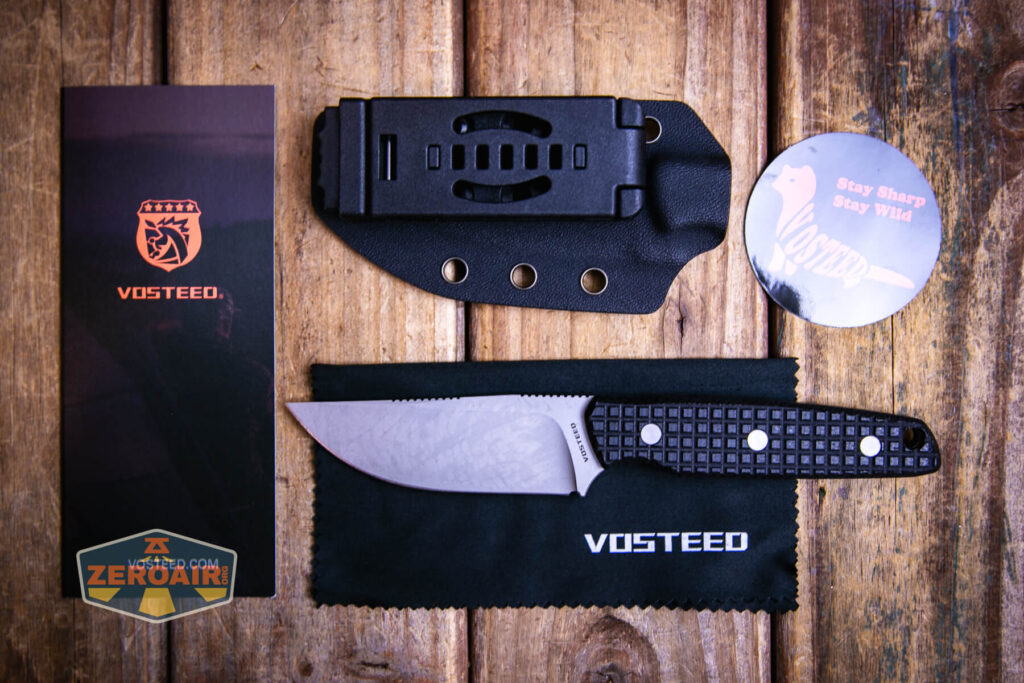 Vosteed Mink fixed-blade knife  what's included