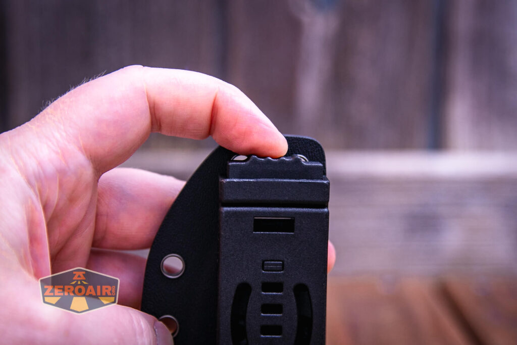 Vosteed Mink fixed-blade knife sheath quick release button