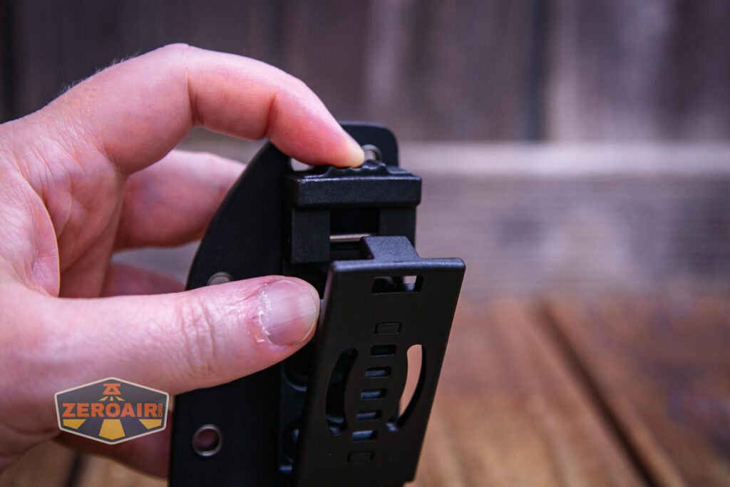 Vosteed Mink fixed-blade knife sheath quick release opened