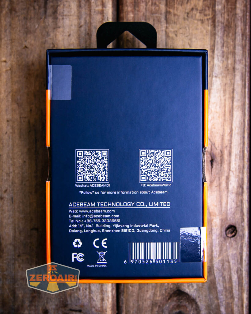 Acebeam Terminator M2-X flashlight box