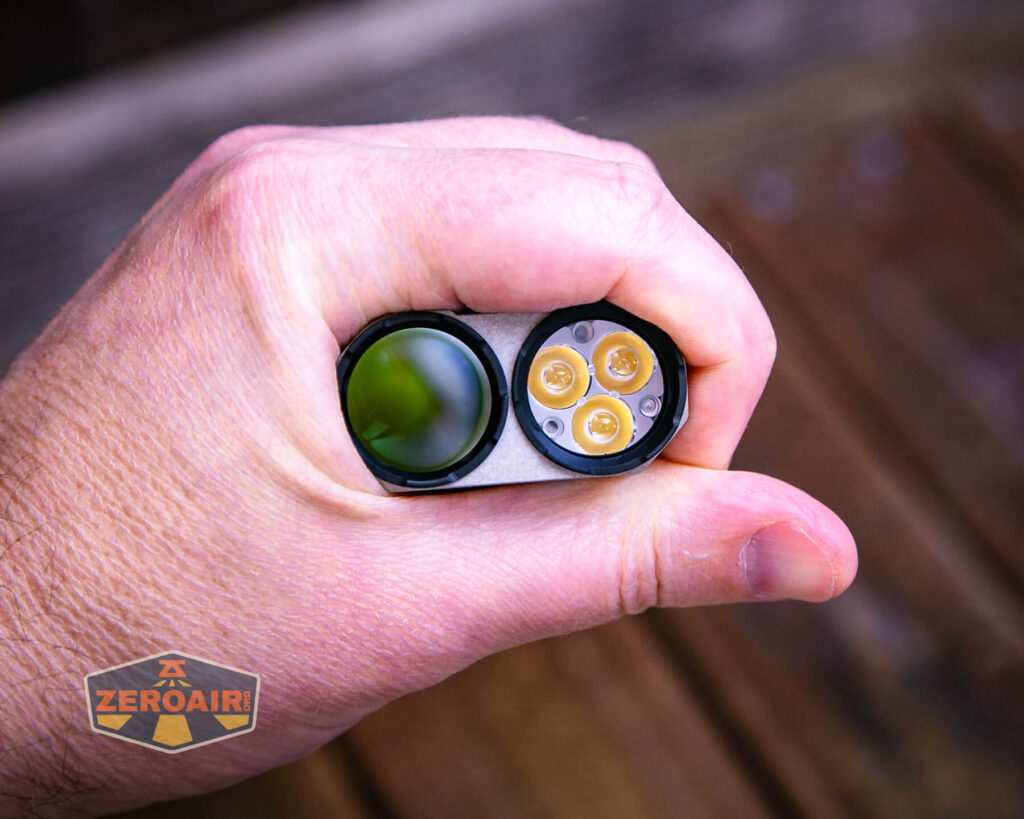 Acebeam Terminator M2-X flashlight in hand