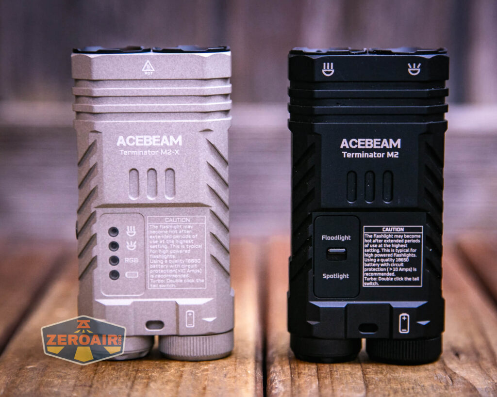 Acebeam Terminator M2-X flashlight with Acebeam Terminator M2 flashlight