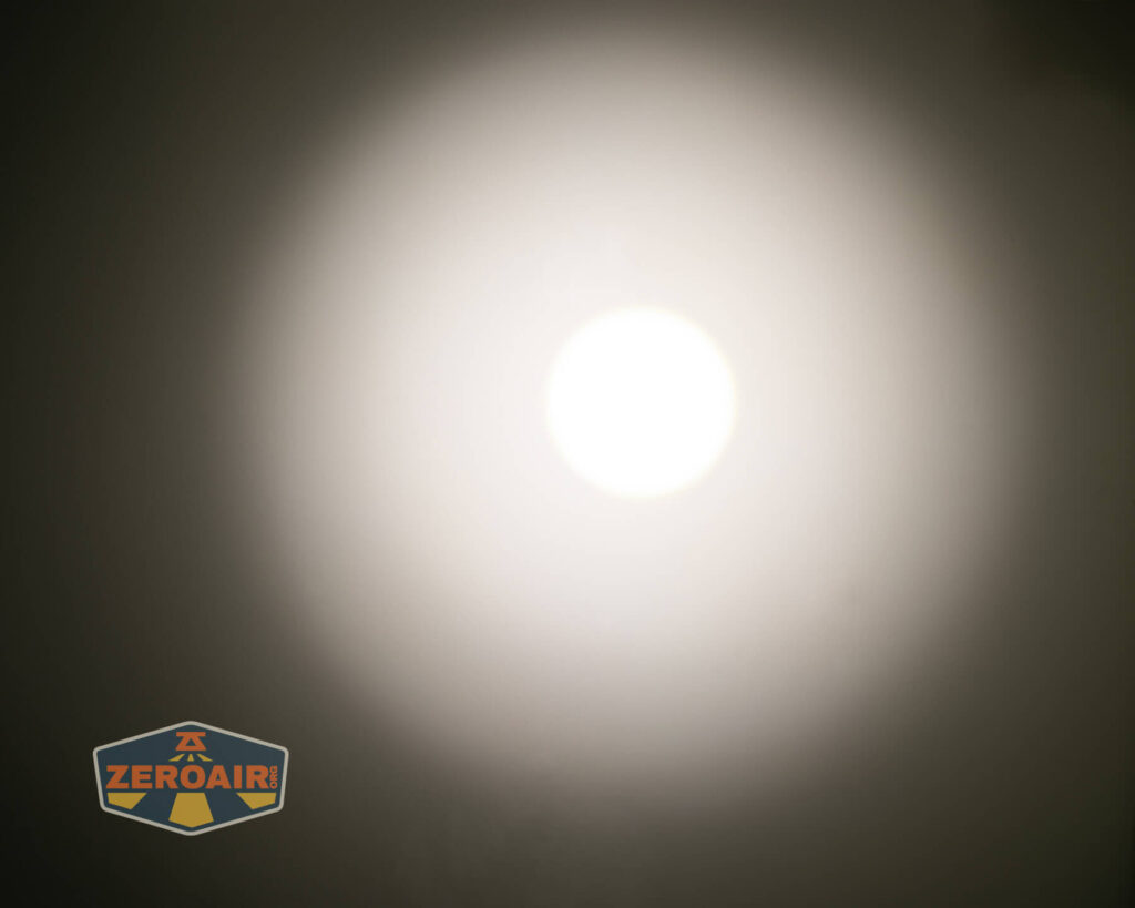 Acebeam Terminator M2-X flashlight beamshots on ceiling