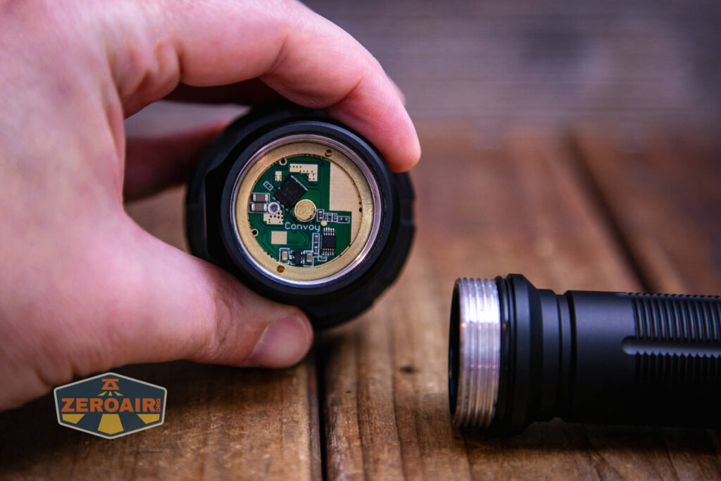 Convoy M21J 21700 flashlight head contact details