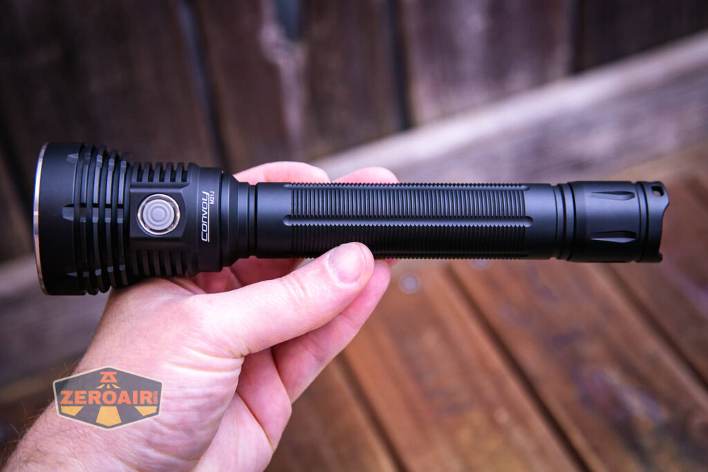 Convoy M21J 21700 flashlight in hand