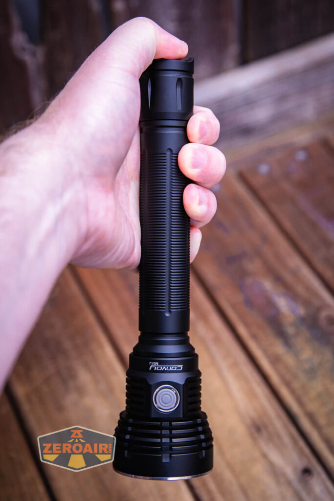 Convoy M21J 21700 flashlight in hand