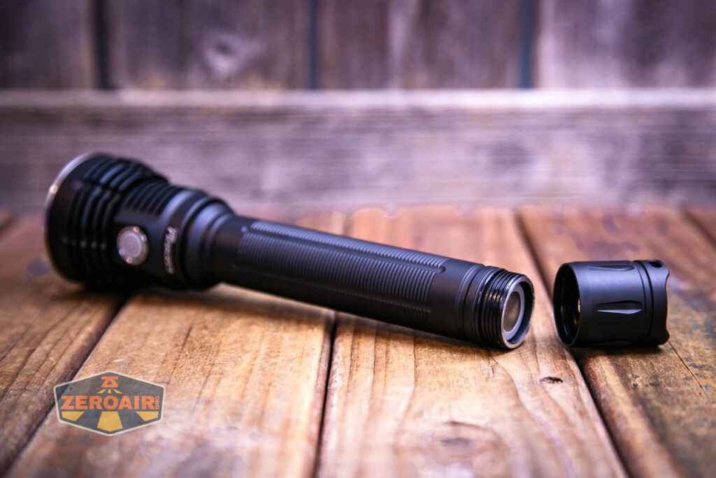 Convoy M21J 21700 flashlight cells installed with spacer