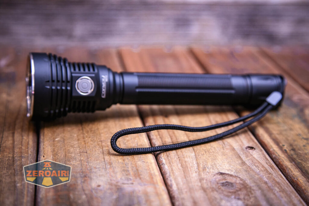 Convoy M21J 21700 flashlight lanyard installed