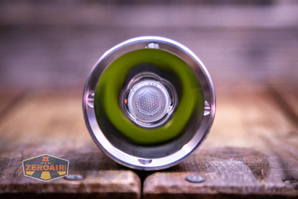 Convoy M21J 21700 flashlight emitter and TIR