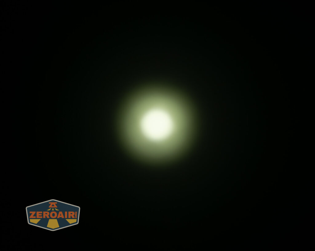 Convoy M21J 21700 flashlight beamshots on ceiling