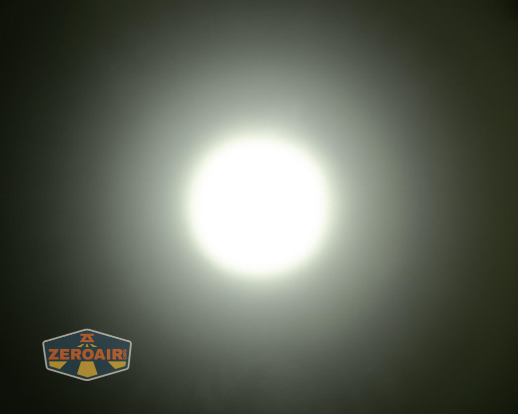 Convoy M21J 21700 flashlight beamshots on ceiling