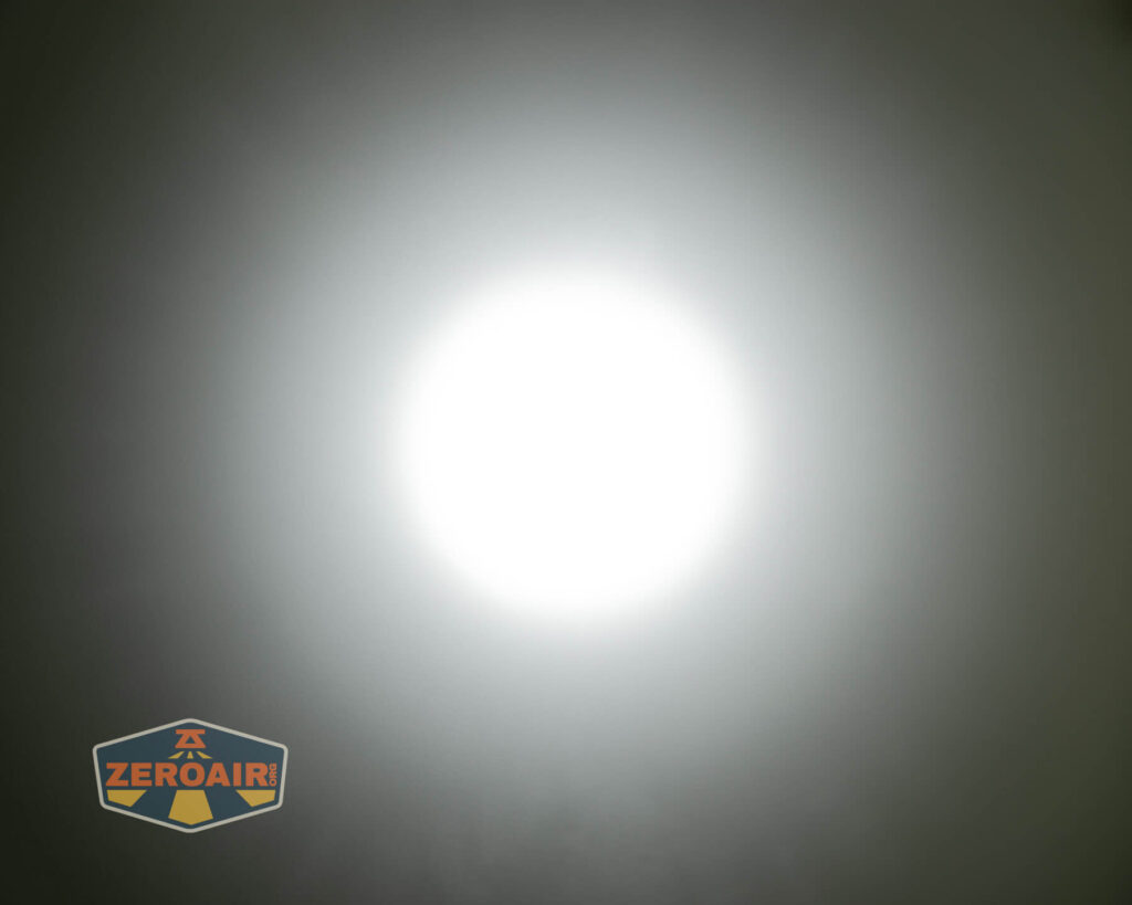 Convoy M21J 21700 flashlight beamshots on ceiling