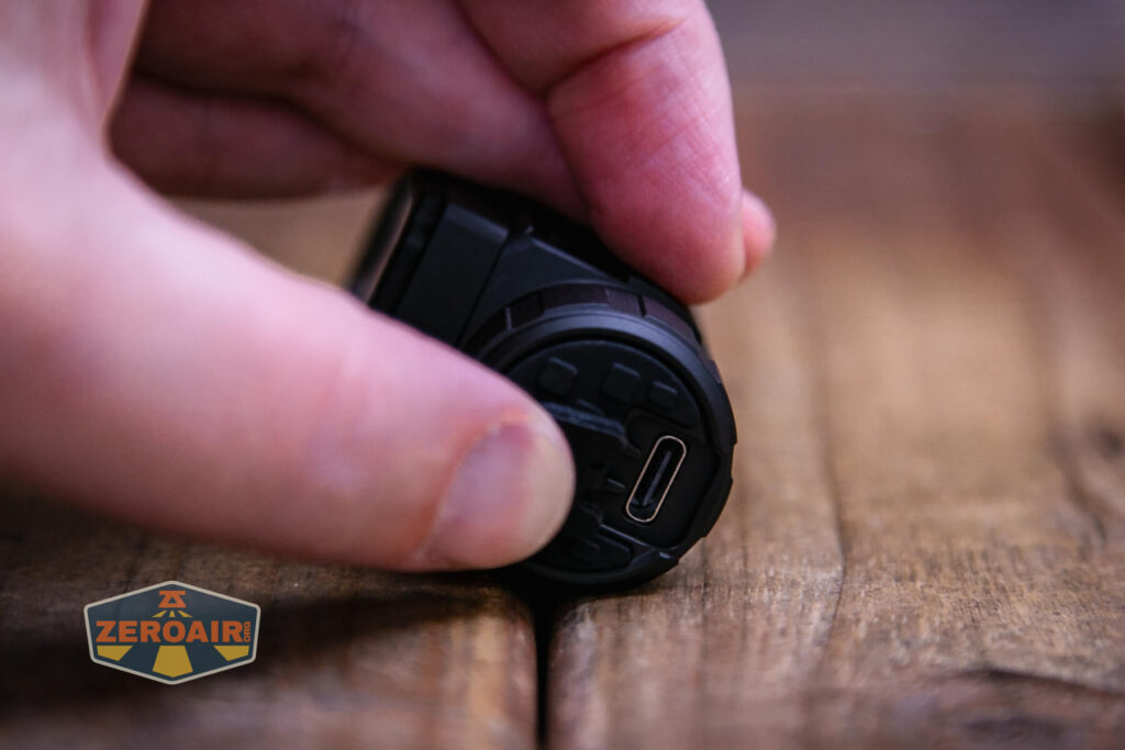 Imalent HT70 headlamp charging port open