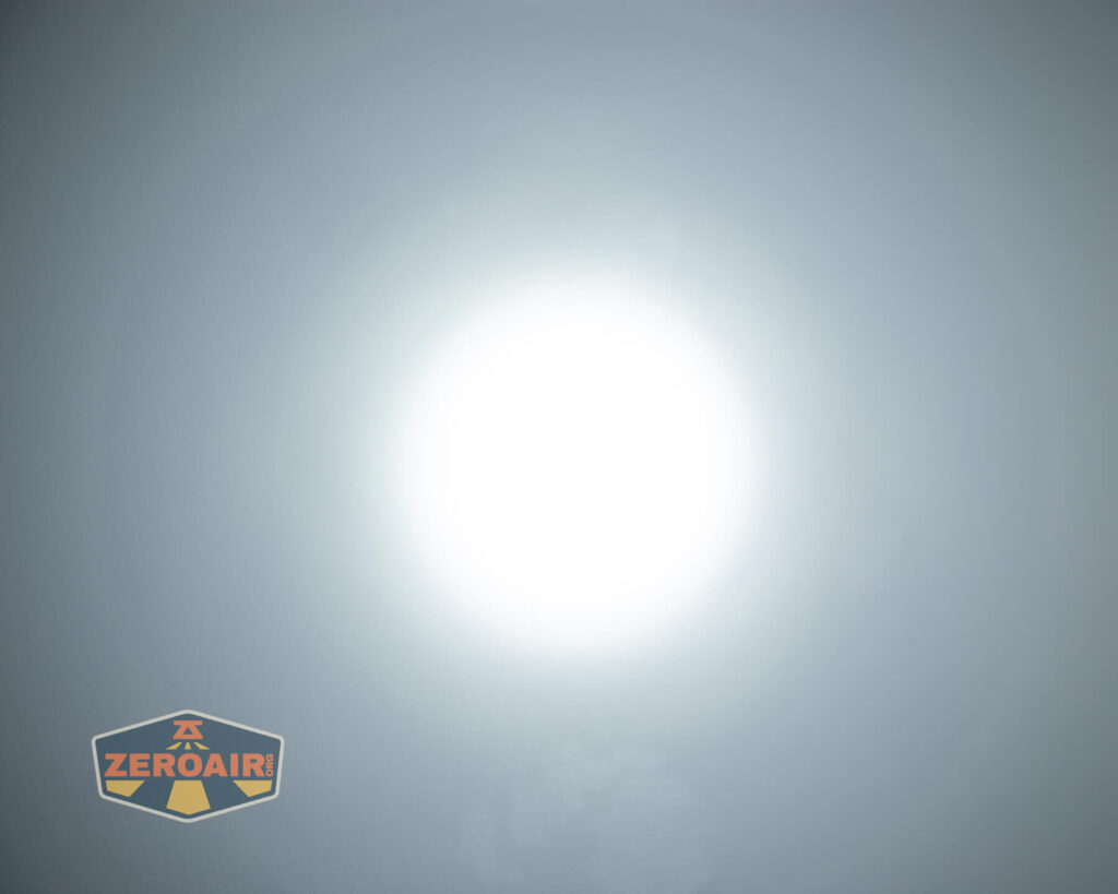 Imalent HT70 headlamp beamshots on ceiling