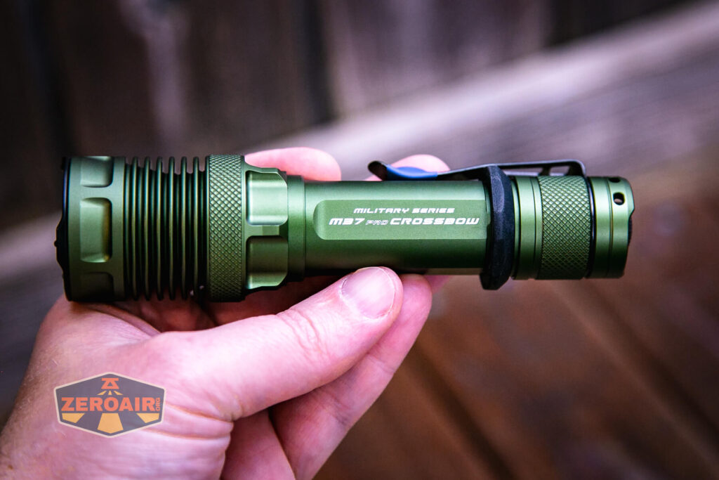 JETBeam M37 Pro flashlight in hand