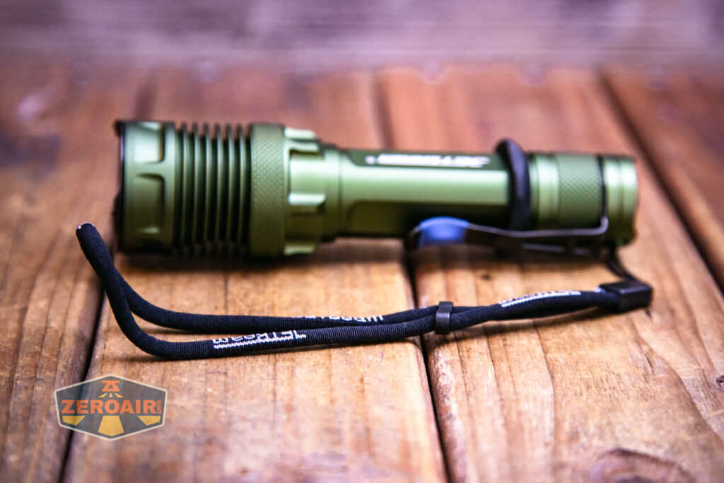 JETBeam M37 Pro flashlight lanyard installed