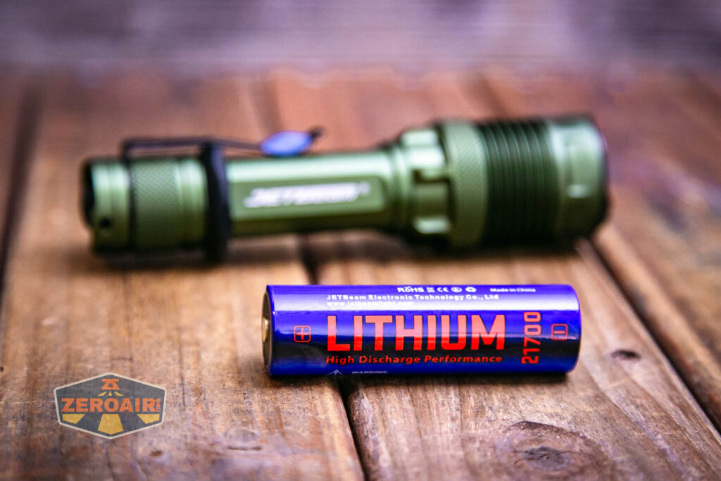 JETBeam M37 Pro flashlight with included 21700