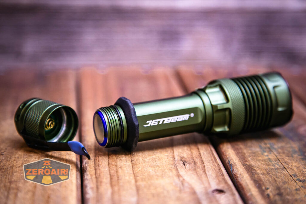JETBeam M37 Pro flashlight with included 21700 installed