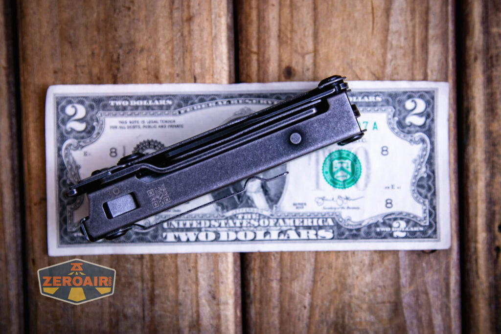 Nextorch Pioneer MT20 multi-tool on a two dollar bill