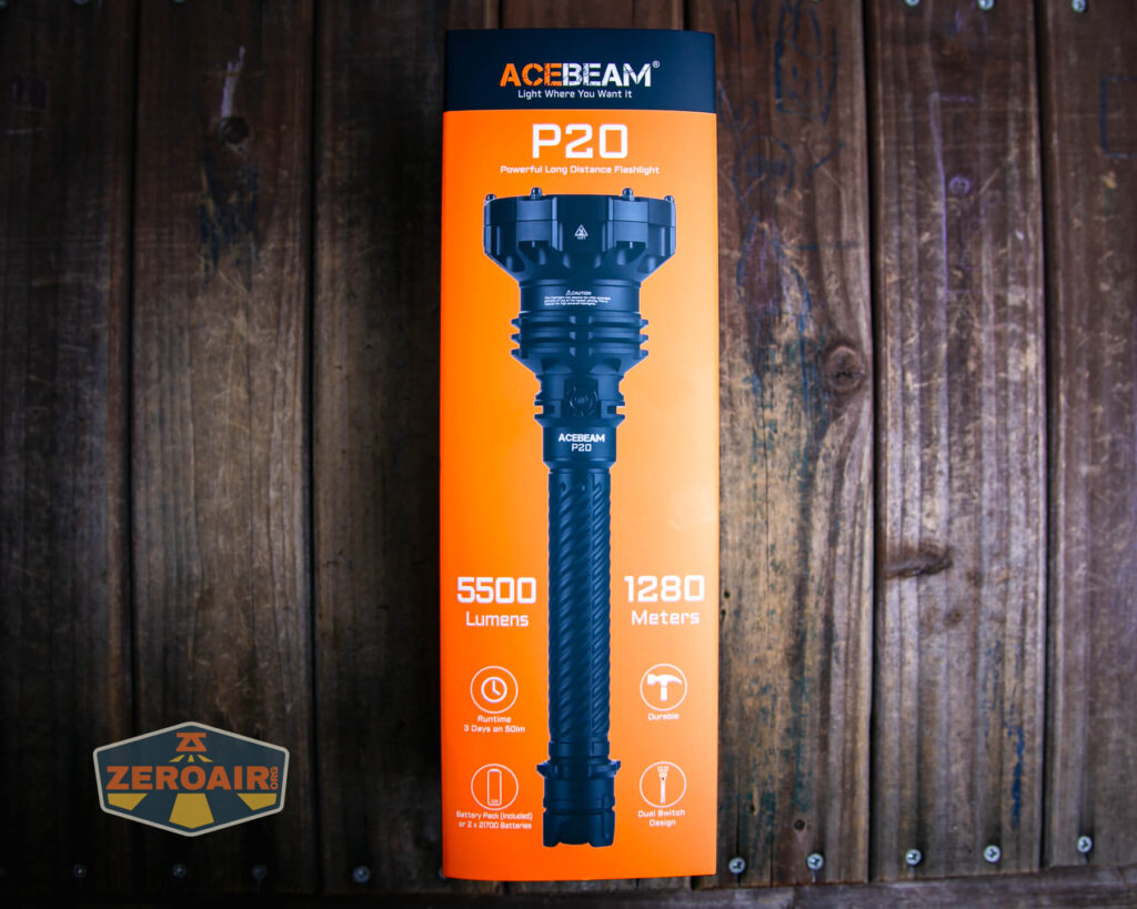 Acebeam P20 flashlight box