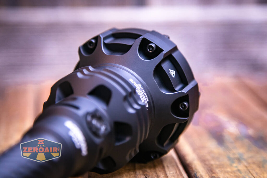 Acebeam P20 flashlight bezel backside