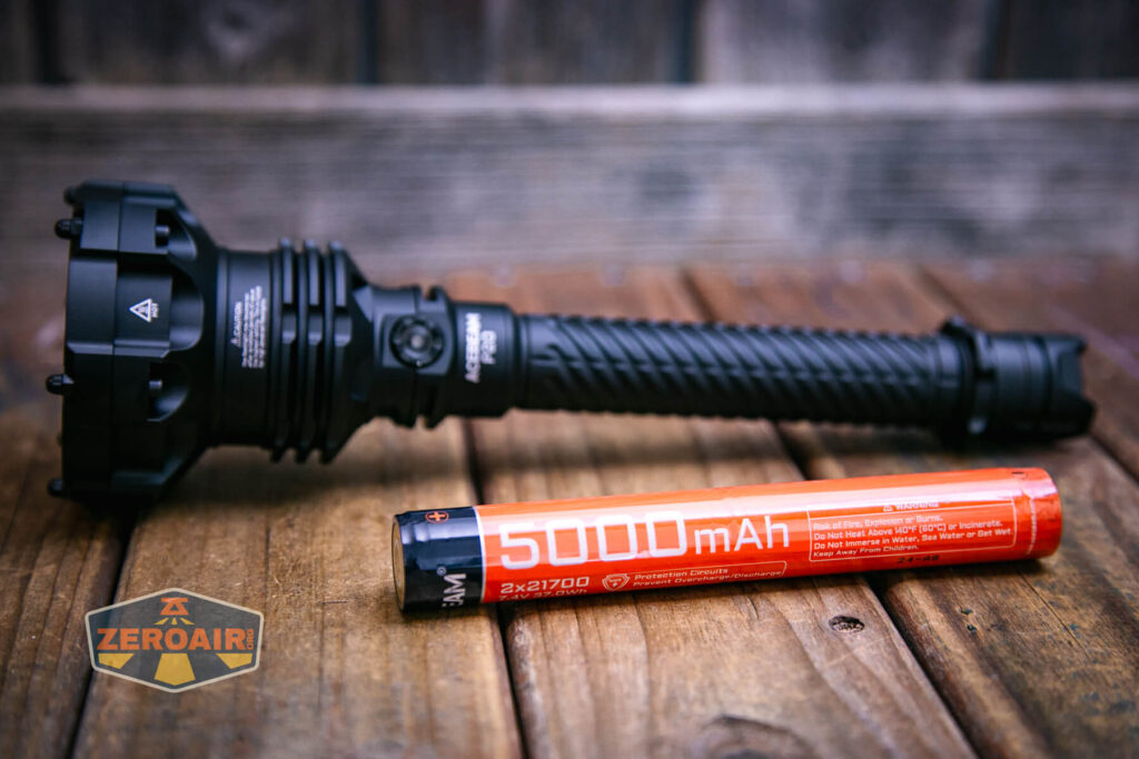 Acebeam P20 flashlight with included battery