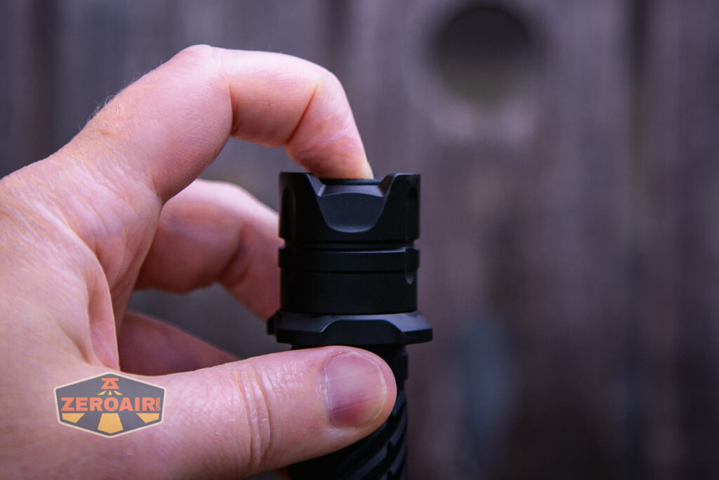 Acebeam P20 flashlight tail switch actuation