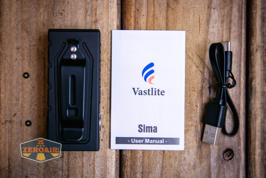 Vastlite Sima flashlight what's included