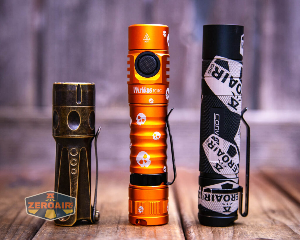 Wurkkos FC11C Halloween flashlight  with two standard sized flashlights