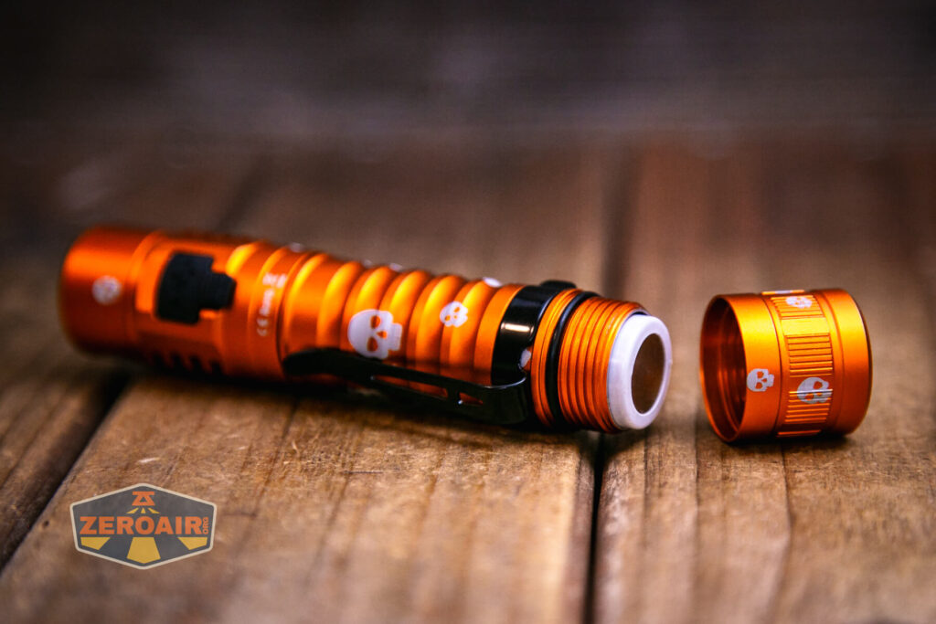 Wurkkos FC11C Halloween flashlight with included 18650 installed