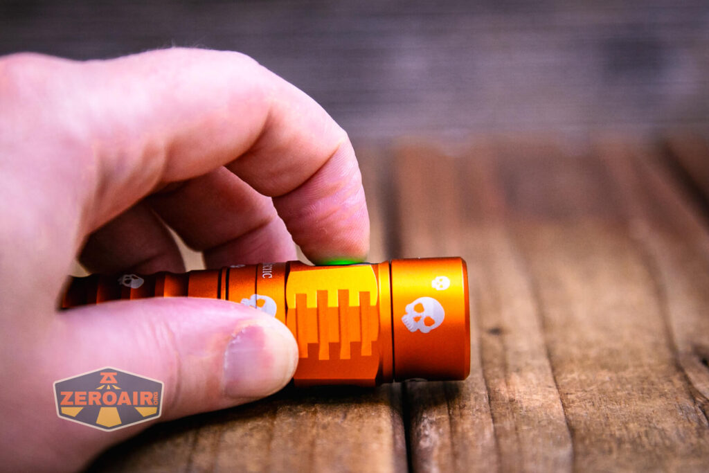 Wurkkos FC11C Halloween flashlight e-switch actuation