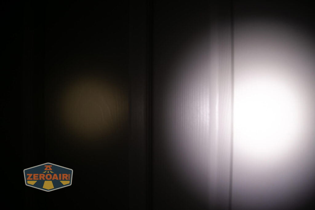beamshots on door (at 1') compared to nichia 219b 4500K