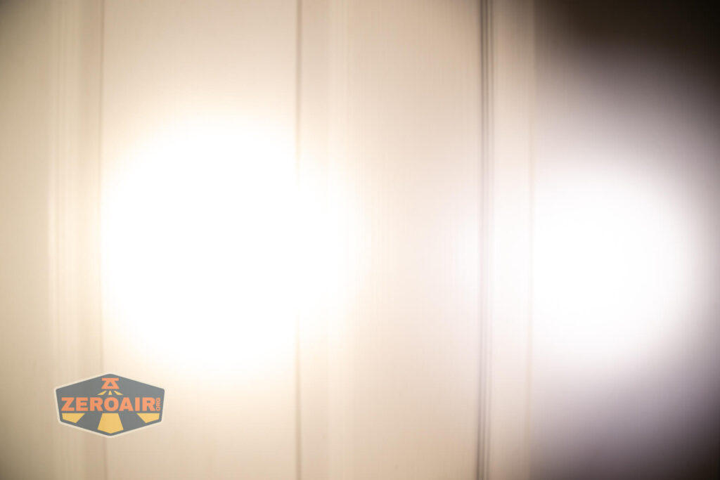 beamshots on door (at 1') compared to nichia 219b 4500K