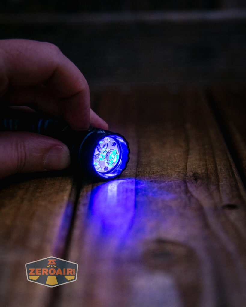 Acebeam EC20 Multi-light Source EDC flashlight rgb emitters on