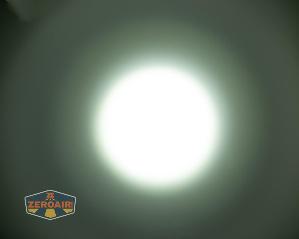 Acebeam EC20 Multi-light Source EDC flashlight beamshots on ceiling