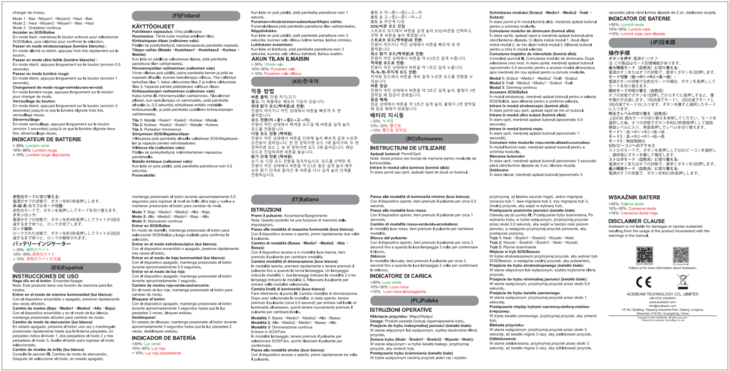Acebeam EC20 Multi-light Source EDC flashlight manual