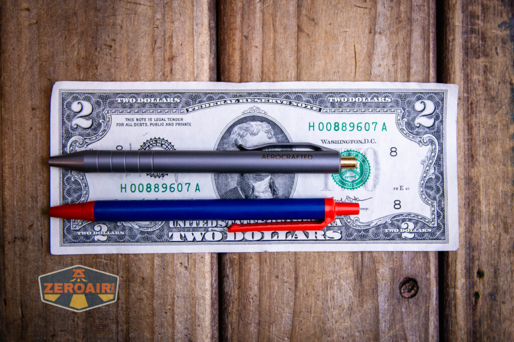 Aerocrafted Retract Click Small Pen with bic clic stic