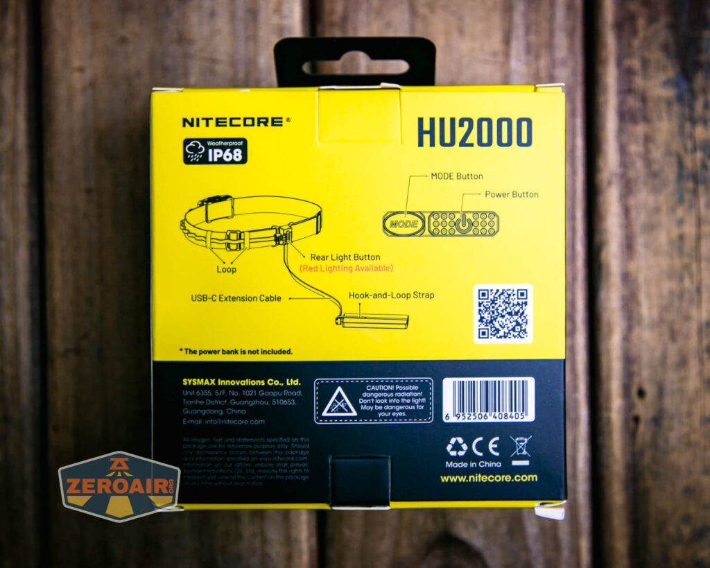 Nitecore HU2000 headlamp box
