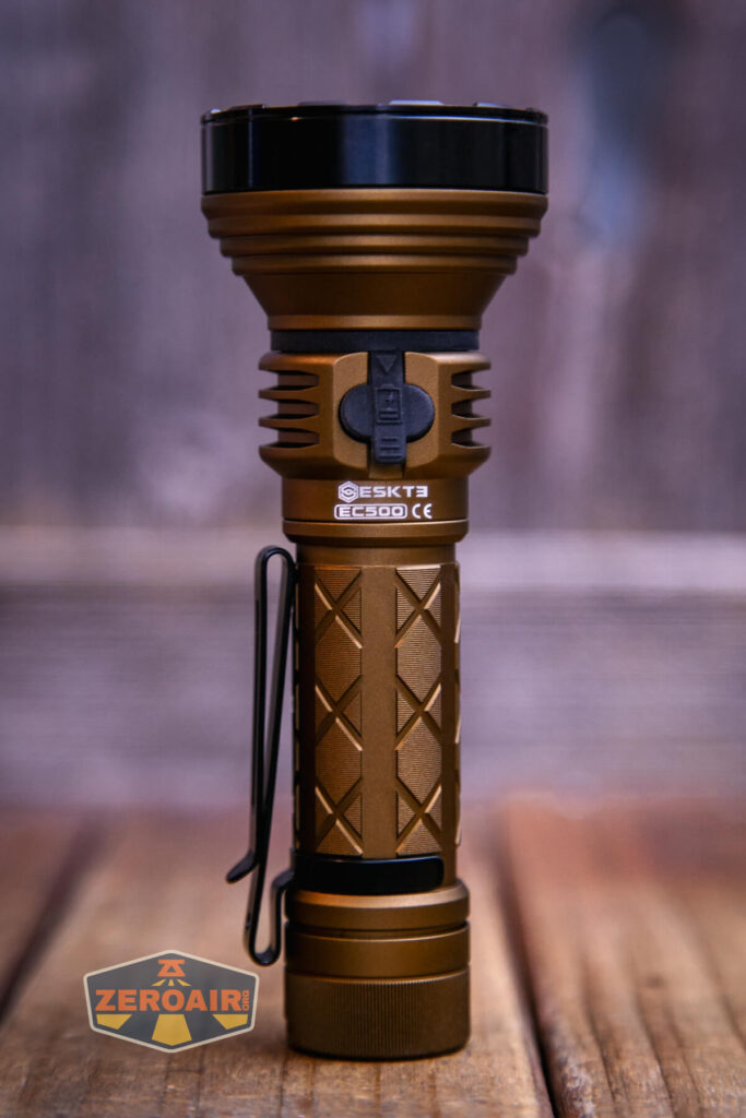 Skilhunt EC500 Coyote neutral white flashlight showing all sides