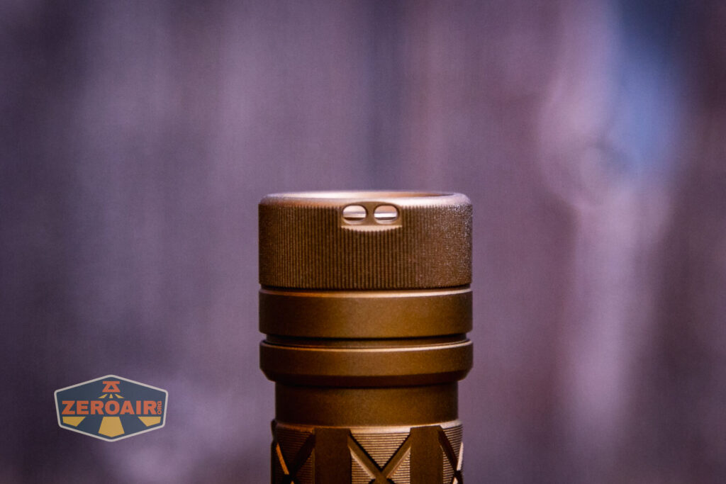 Skilhunt EC500 Coyote neutral white flashlight lanyard holes