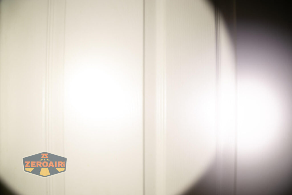 beamshots on door (at 1') compared to nichia 219b 4500K