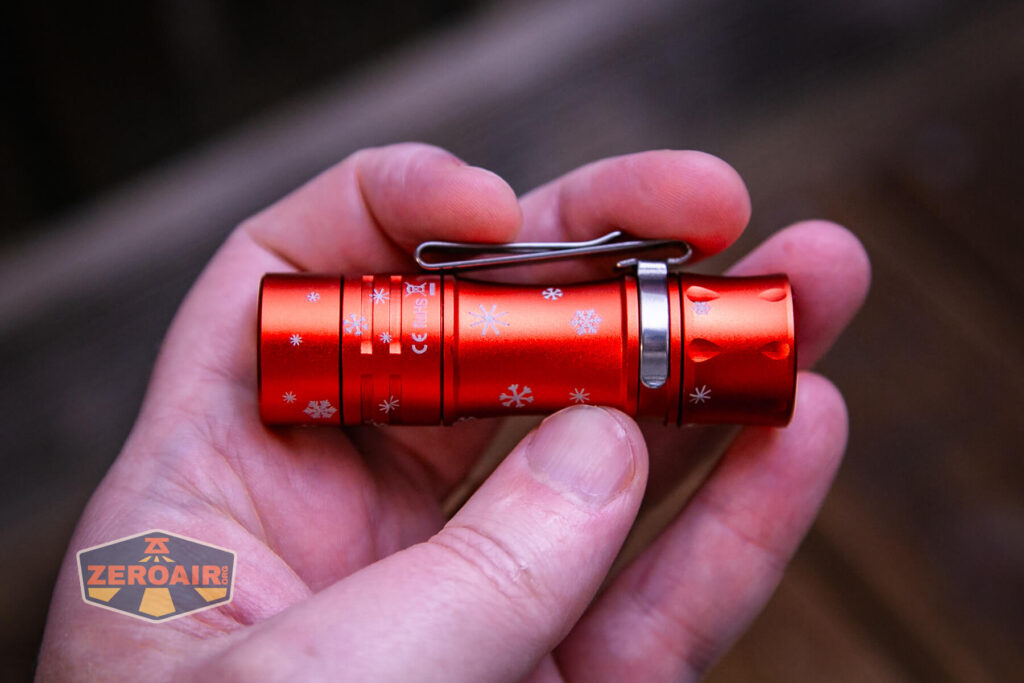 Wurkkos TS10 SG flashlight in hand